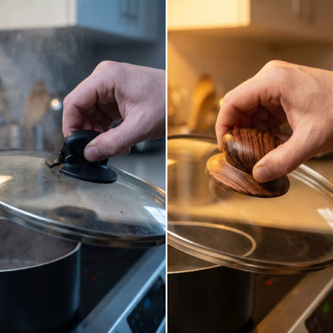 Round Pot Lid Handle – Wood Finish
