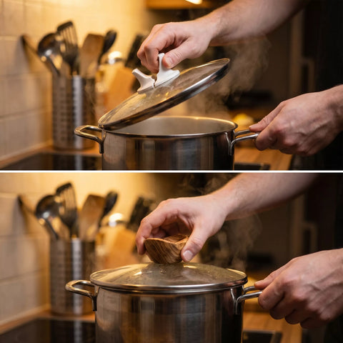 Round Pot Lid Handle – Wood Finish