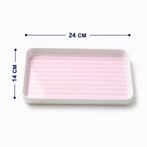 A rectangular shallow tray with rounded corners, shown on a white background with dimension lines indicating 24 cm width and 14 cm height.