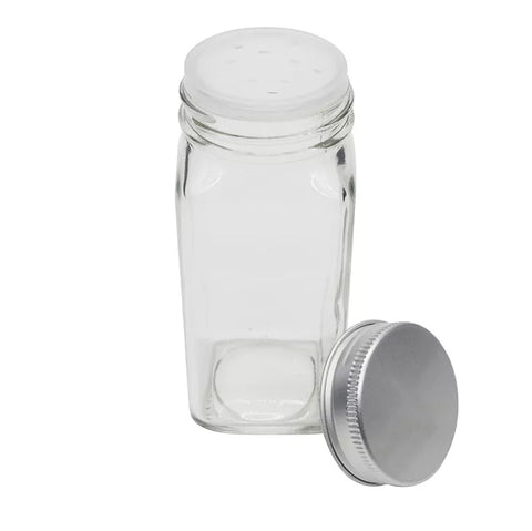 منظر جانبي لطقم الملاحات الزجاجي – Side View of Salt & Pepper Shakers Set – تصميم أنيق وسهل الاستخدام