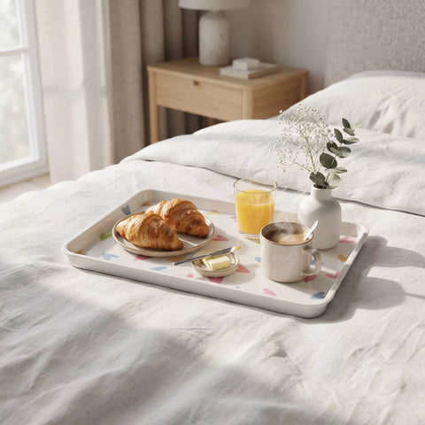 Colorful Hearts Melamine Serving Tray Set – 8 Pieces
