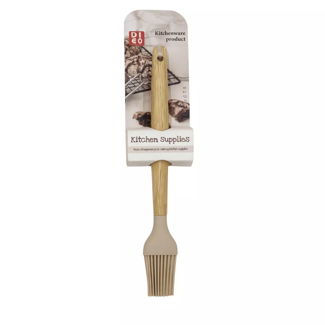 فرشة سيليكون بيد خشب مقاومة للحرارة للاستخدام اليومي – Silicone brush with wooden handle heat resistant