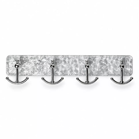 Wall Hook Rack with 4 Double Hooks