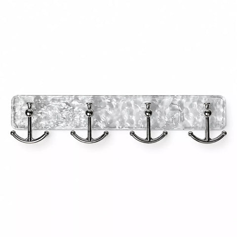 Wall Hook Rack with 4 Double Hooks