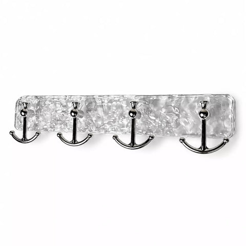 Wall Hook Rack with 4 Double Hooks