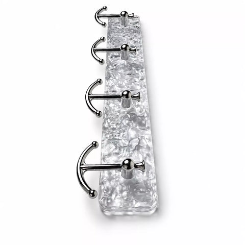 Wall Hook Rack with 4 Double Hooks