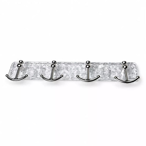 Wall Hook Rack with 4 Double Hooks