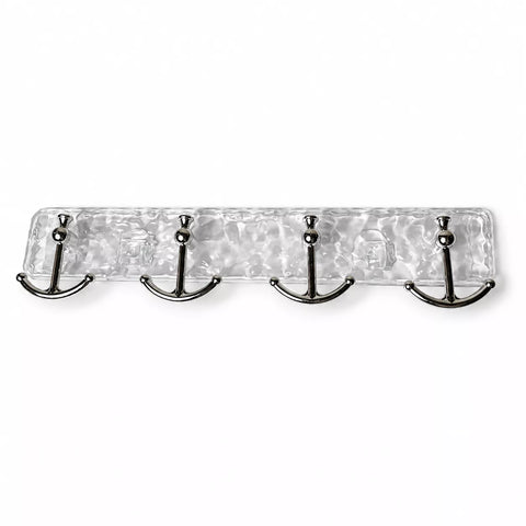 Wall Hook Rack with 4 Double Hooks