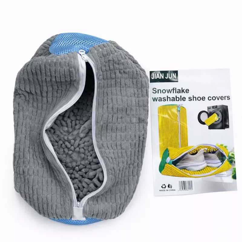 كيس غسيل الأحذية مايكروفايبر بألوان متعددة – Snowflake microfiber shoe washing bag color variations