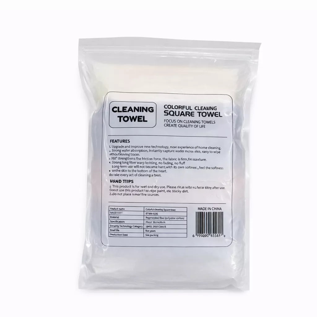 تفاصيل خامة فوط تنظيف مايكروفايبر عالية الامتصاص – Close-up of high absorbency microfiber cleaning towels