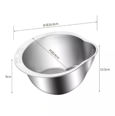 سهولة حمل بُولة الغسيل – Stainless Washing Bowl Hand Grip – تصميم مريح للاستخدام اليومي