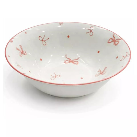 Ceramic Bowl with Bow Pattern and Colored Rim – 1 Piece