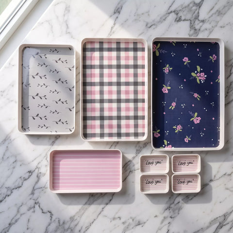 Melamine Serving Tray Set – 8 Pieces with Multiple Sizes