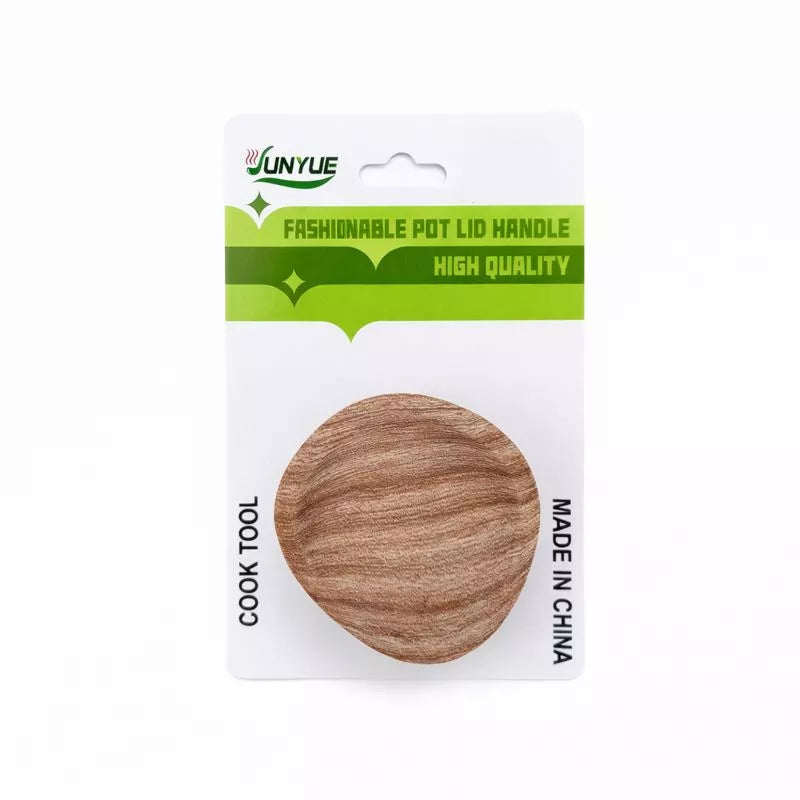 مقبض غطاء حلة خشبي دائري بتشطيب خشبي طبيعي – Round wooden pot lid handle with natural wood finish by ILVIA